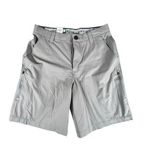 Orvis Sz 30 Men 4 Way Stretch Tech  Shorts Gray Zipper Pocket Comfort Waistband